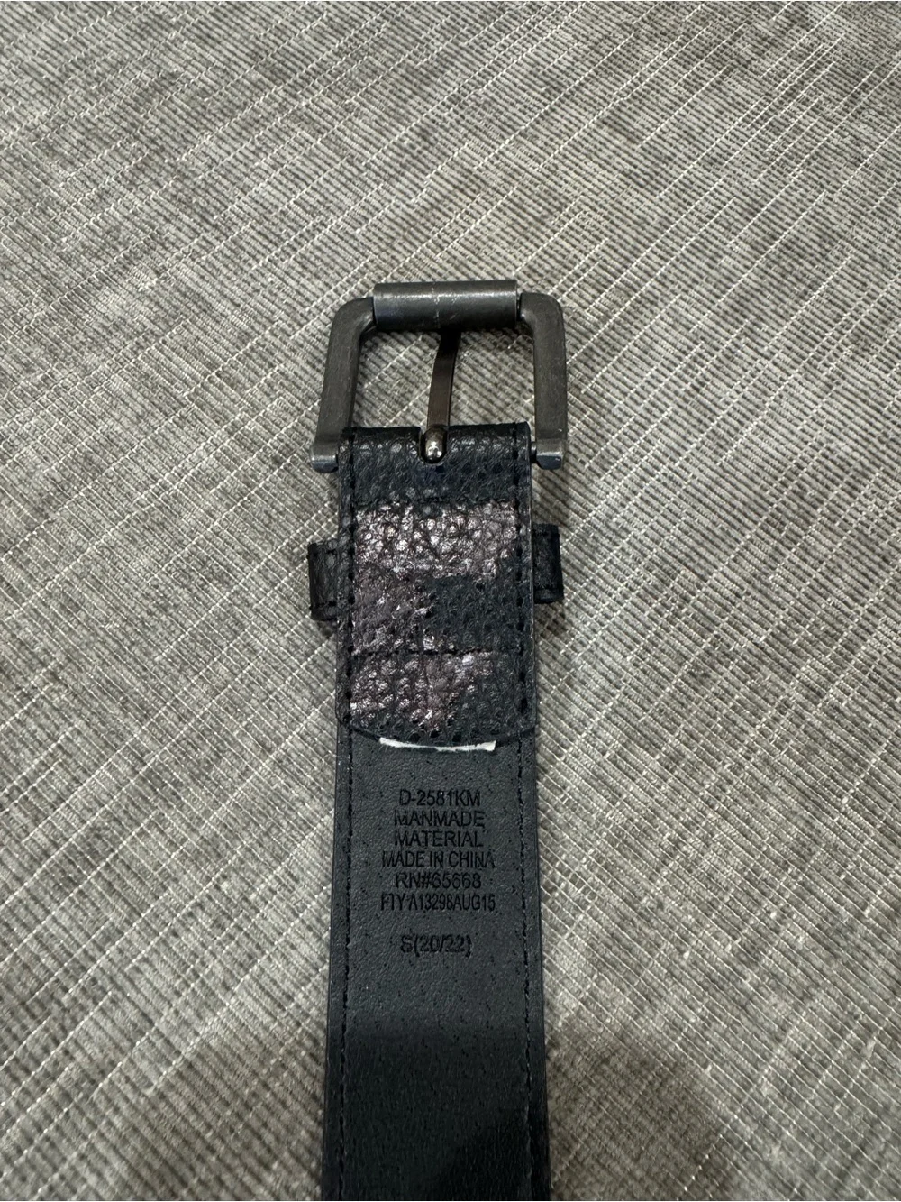Children’s Kids Black Faux Leather Belt Silver Metal Buckle Size Small 20/22